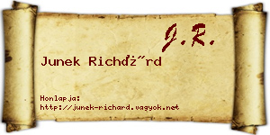Junek Richárd névjegykártya