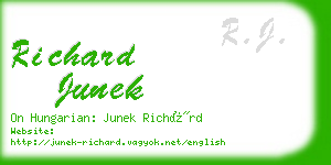 richard junek business card
